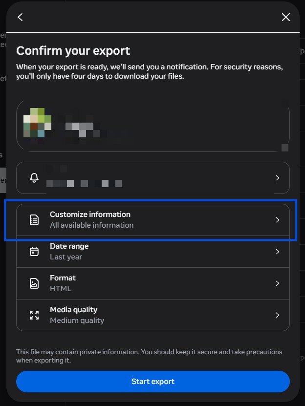 Customize information